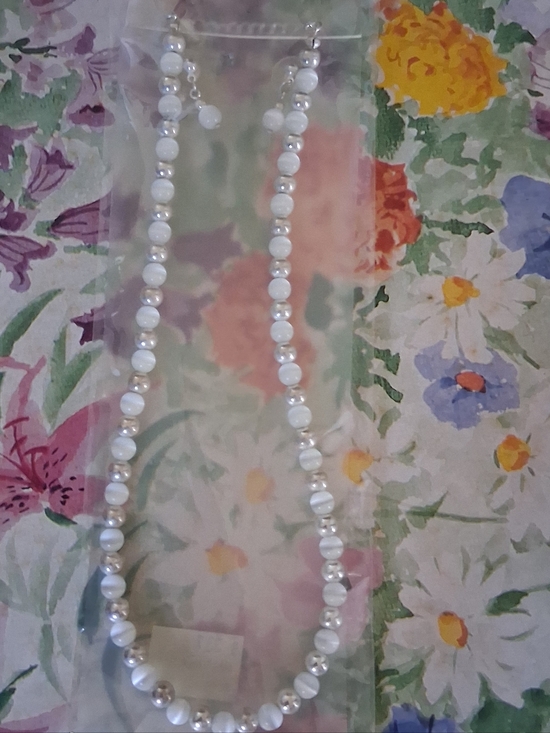 seashell Jewelry - Lustrous White Pearl Bead Necklace Set for Women
